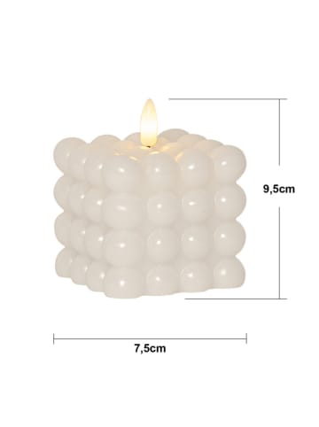 STAR Trading LED-Wachskerze "Flamme Dot" in Weiß - (H)9,5 cm