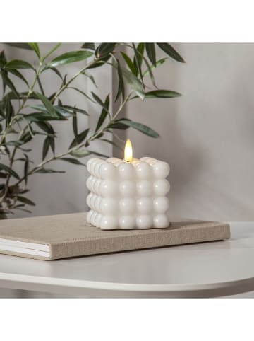 STAR Trading LED-Wachskerze "Flamme Dot" in Weiß - (H)9,5 cm