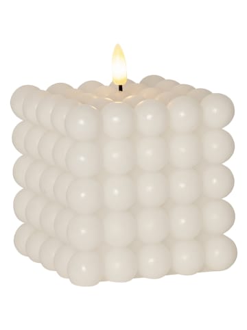 STAR Trading LED-Wachskerze "Flamme Dot" in Weiß - (H)12,5 cm