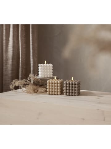 STAR Trading LED-Wachskerze "Flamme Dot" in Beige - (H)12,5 cm