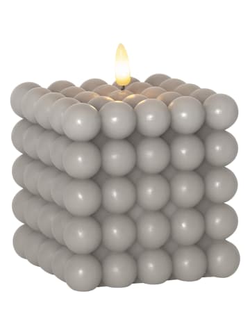 STAR Trading LED-Wachskerze "Flamme Dot" in Grau - (H)12,5 cm