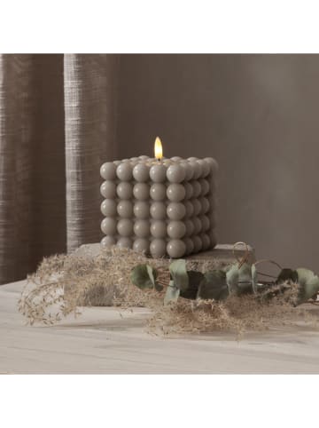 STAR Trading Świeca LED "Flame Dot" w kolorze szarym - wys. 12,5 cm