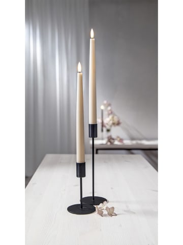 STAR Trading 2er-Set: LED-Kerzen "Flamme Slim" in Beige - (H)28,5 cm