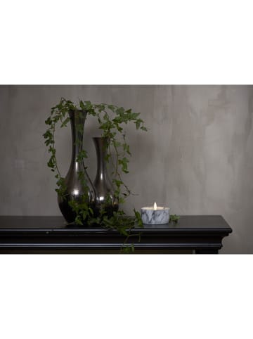 Best Season Świeca LED "Flame Marble" w kolorze szarym - wys. 7,5 x Ø 10 cm