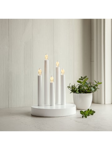 STAR Trading LED-Fensterleuchter "Doris" in Weiß - (H)24 x  Ø 17,5 cm