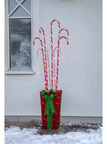 STAR Trading LED-Dekoration "Candy Cane" in Grün/ Rot - (H)150 cm