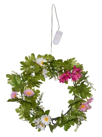 STAR Trading Ledkrans "Summer" groen/meerkleurig - Ø 30 cm