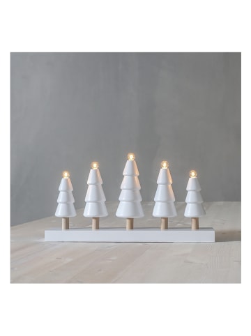 STAR Trading Lampa dekoracyjna "Skog" w kolorze białym - 45 x 24 cm