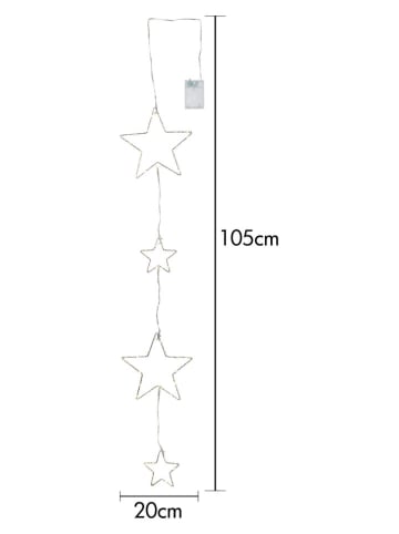 STAR Trading Łańcuch świetlny LED "Drop Stars" w kolorze ciepłej bieli - dł. 105 cm