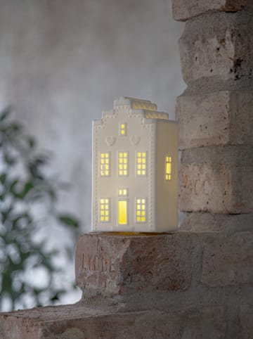 STAR Trading LED-Dekoration "Vinter" in Weiß - (B)8,5 x (H)16 cm