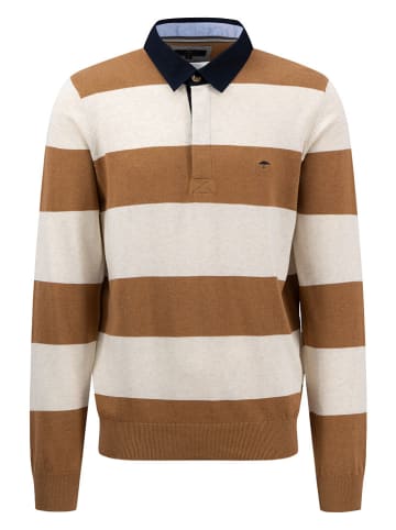 FYNCH-HATTON Poloshirt in Braun/ Creme