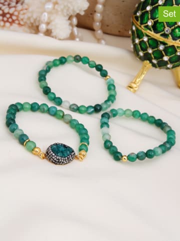 L'Atelier de Gaia 3-delige set: armbanden met edelstenen