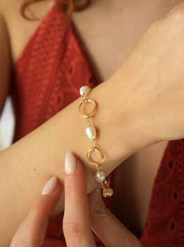 L'Atelier de Gaia Vergulde armband met parels