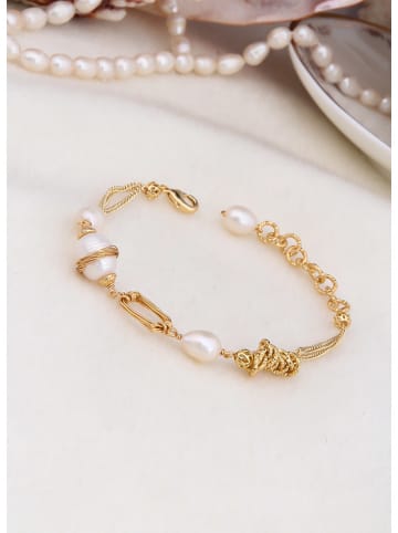 L'Atelier de Gaia Vergulde armband met parels