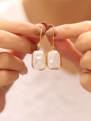 L'Atelier de Gaia Vergulde oorringen met parels