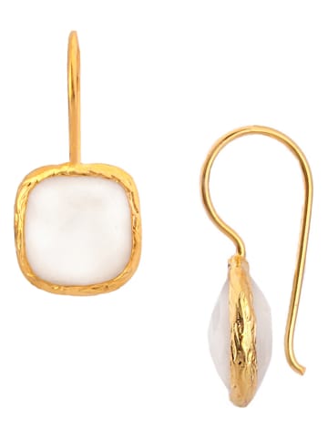 L'Atelier de Gaia Vergulde oorhangers met edelstenen