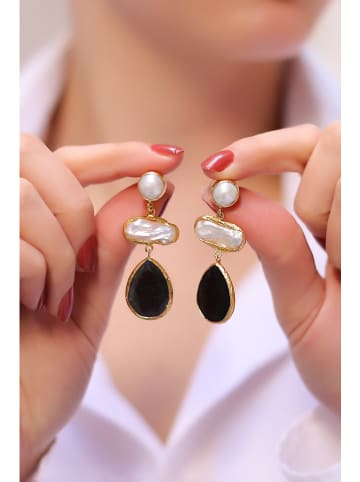 L'Atelier de Gaia Vergulde oorringen met edelstenen