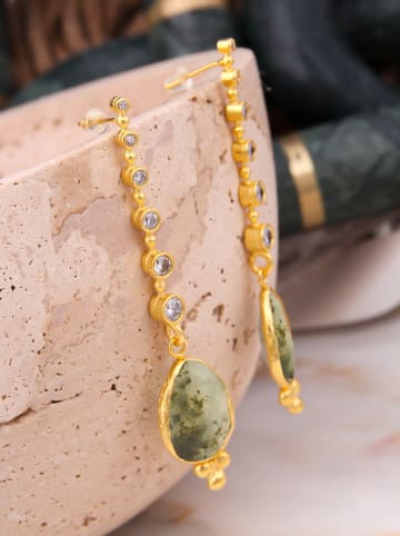 L'Atelier de Gaia Vergulde oorstekers met edelstenen