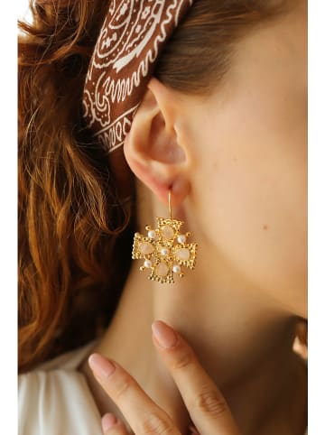 L'Atelier de Gaia Vergulde oorringen met edelstenen