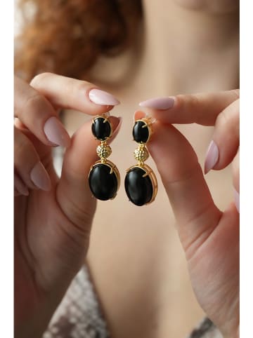 L'Atelier de Gaia Vergulde oorringen met edelstenen