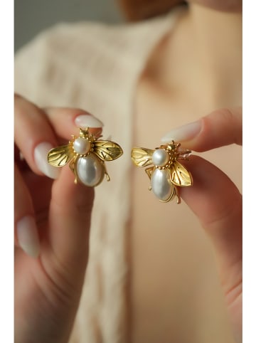 L'Atelier de Gaia Vergold. Ohrstecker mit Perlen