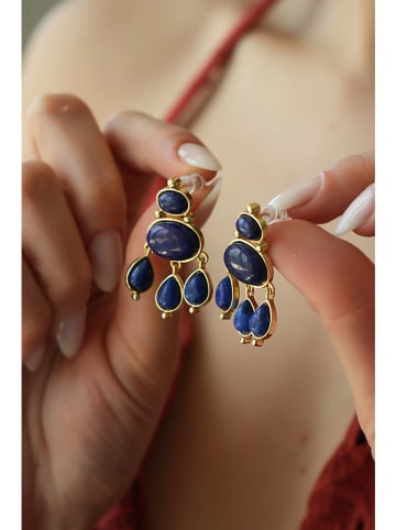 L'Atelier de Gaia Vergulde oorringen met edelstenen