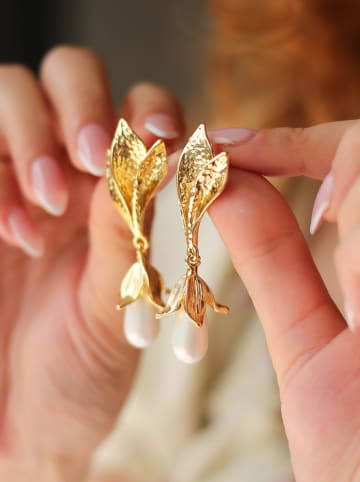 L'Atelier de Gaia Pozłacane kolczyki-wkrętki z perłami