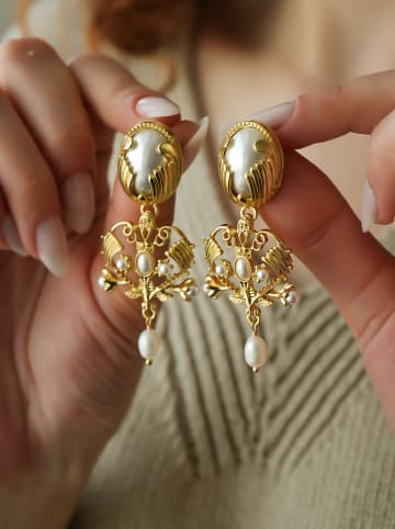 L'Atelier de Gaia Vergold. Ohrstecker mit Perlen