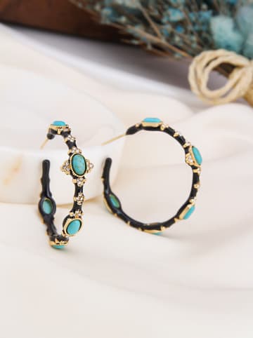 L'Atelier de Gaia Vergulde halfcreolen met edelstenen