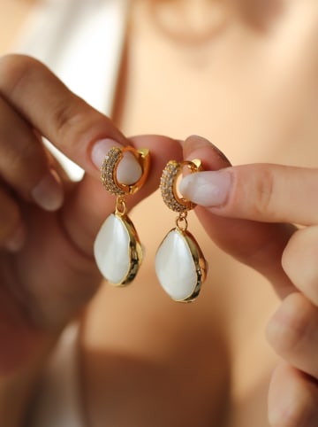 L'Atelier de Gaia Vergold. Ohrringe mit Perlen und Edelsteinen