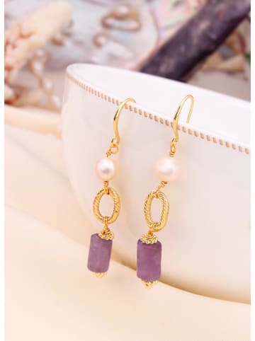 L'Atelier de Gaia Vergold. Ohrhänger mit Perlen und Edelsteinen