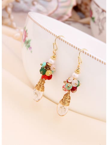 L'Atelier de Gaia Vergulde oorhangers met parels