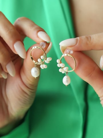 L'Atelier de Gaia Vergulde oorstekers met parels