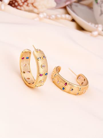 L'Atelier de Gaia Vergold. Halbcreolen mit Edelsteinen