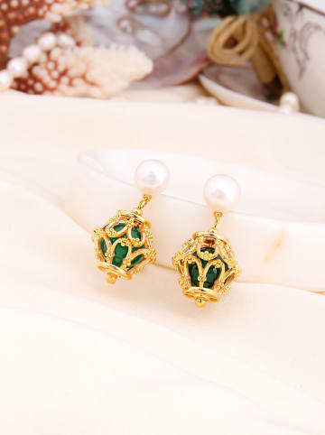 L'Atelier de Gaia Pozłacane kolczyki-wkrętki z perłami