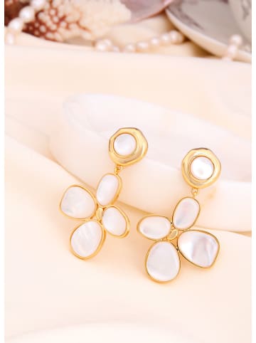 L'Atelier de Gaia Pozłacane kolczyki z masą perłową