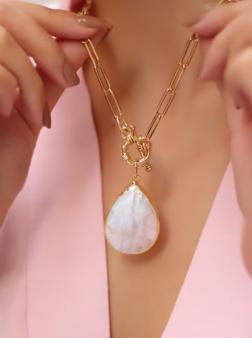 L'Atelier de Gaia Pozłacany naszyjnik z zawieszką - dł. 50 cm