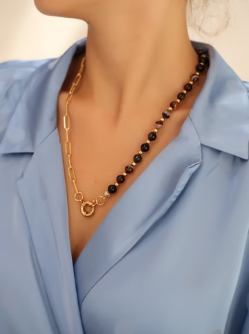 L'Atelier de Gaia Vergulde ketting met sierelementen - (L)50 cm