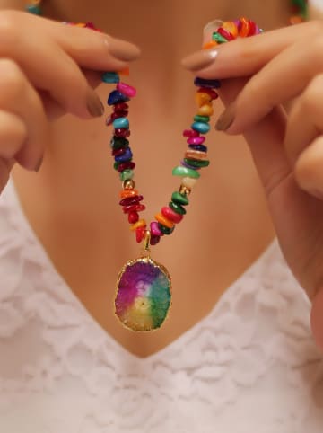 L'Atelier de Gaia Vergulde ketting met sierelementen - (L)50 cm