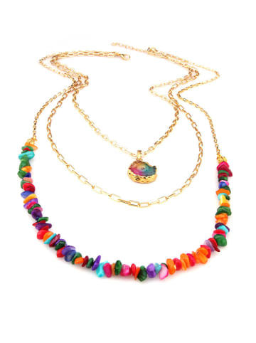 L'Atelier de Gaia Pozłacany naszyjnik z kwarcem - dł. 45 cm