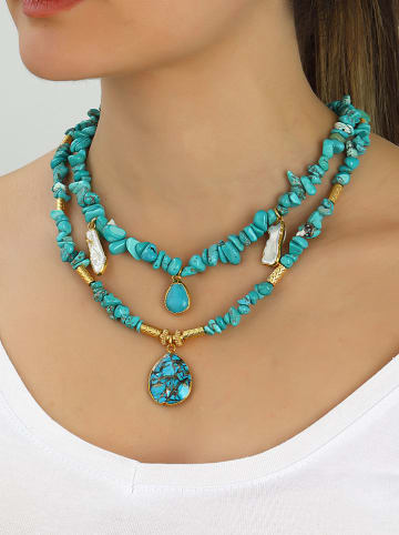 L'Atelier de Gaia Vergulde ketting met sierelementen - (L)40 cm