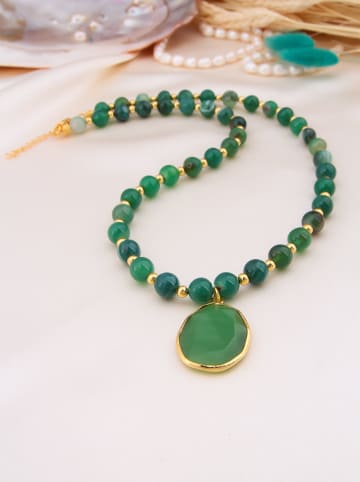 L'Atelier de Gaia Pozłacany naszyjnik z elementami ozdobnymi - dł. 50 cm