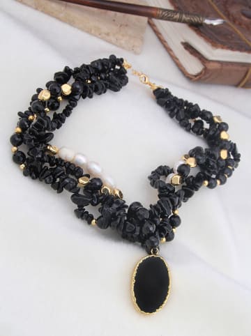 L'Atelier de Gaia Vergulde ketting met sierelementen - (L)45 cm