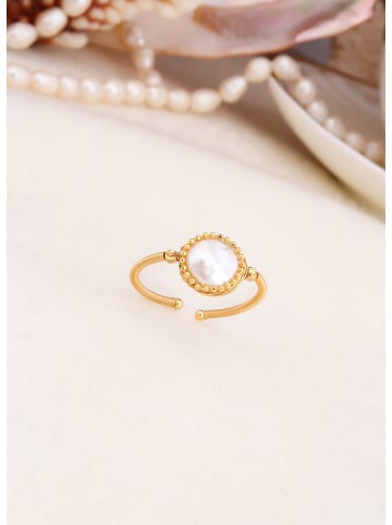 L'Atelier de Gaia Vergulde ring met parelmoer