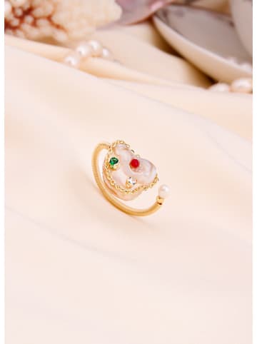 L'Atelier de Gaia Vergold. Ring mit Perlen und Edelsteinen