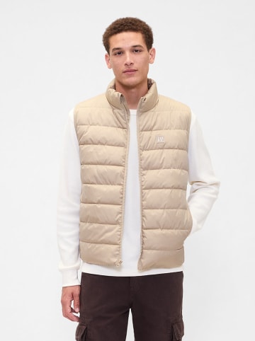 GAP Doorgestikte bodywarmer zandkleurig
