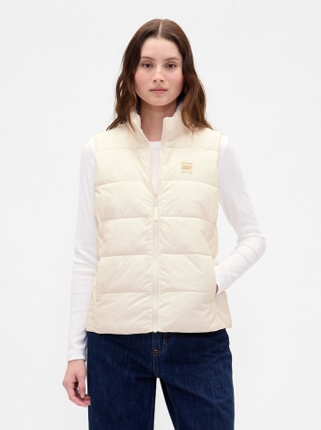 GAP Kamizelka pikowana w kolorze kremowym