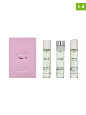 Chanel 3-delige set: "Chance Eau Fraiche" - 3 x eau de toilette, elk 20 ml