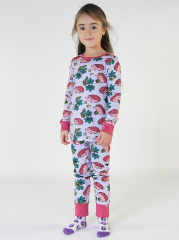 Småfolk Piżama w kolorze fioletowym ze wzorem