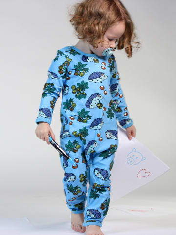Småfolk Rampers "Hedgehog" w kolorze niebieskim ze wzorem